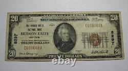 20 $ 1929 Hudson Falls New York Ny Monnaie Nationale Note De La Banque Bill Ch #8297 Rare