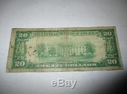 20 $ 1929 Johnson City Tennessee Tn Banque Nationale Monnaie Note Bill # 11839 Fin