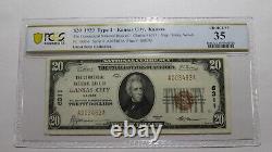 20 1929 Kansas City Kansas National Monnaie Banque Note Bill Ch. #6311 Vf35 Pcgs