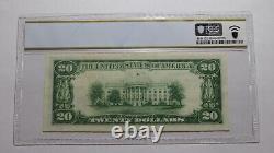 20 1929 Kansas City Kansas National Monnaie Banque Note Bill Ch. #6311 Vf35 Pcgs