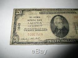 20 $ 1929 Laconia New Hampshire Nh Banque Nationale Monnaie Remarque Le Projet De Loi # 1645 Rare
