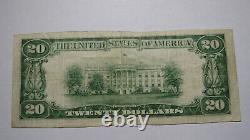 $20 1929 Linton Indiana En Monnaie Nationale Note De La Banque Bill Ch. #7411 Vf+
