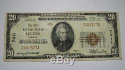 20 $ 1929 Linton Indiana Monnaie Nationale De Billets De Banque Bill Ch. # 7411 Vf +