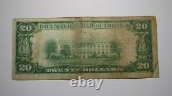 $20 1929 Louisa Kentucky Ky Monnaie Nationale Banque Bill Charte #7110 Vf