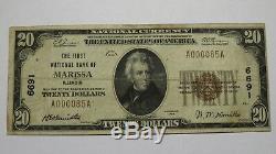 20 $ 1929 Marissa Illinois IL Banque Nationale Monnaie Note Bill! Ch. # 6691 Rare