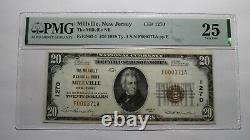 20 1929 Millville New Jersey Nj Monnaie Nationale Banque Note Bill #1270 Vf25 Pmg
