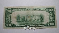20 $ 1929 Monticello Illinois IL Banque Nationale Monnaie Note Bill! Ch. # 4826 Rare