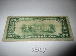 20 $ 1929 Muscatine Iowa Ia Note De La Banque Monétaire Nationale Bill! Ch. # 1577 Fine