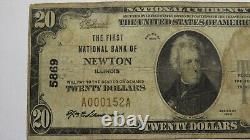 20 1929 Newton Illinois IL Monnaie Nationale Note De Banque Bill Ch. #5869 Rare