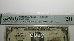 20 1929 Nogales Arizona Az Monnaie Nationale Banque Note Bill Ch. #6591 Vf20 Pmg