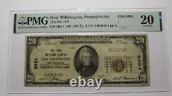 20 $ 1929 Nouveau Wilmington Pennsylvania National Monnaie Banque Note Bill #9554 Vf20