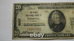$20 1929 Oblong Illinois IL National Currency Bank Note Bill! Ch. #8607 Fine+