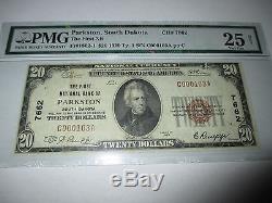 20 $ 1929 Parkston South Dakota Sd National Currency Bank Note Bill! # 7662 Vf