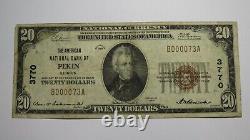 20 1929 Pekin Illinois IL Monnaie Nationale Note Banque Bill Ch. #3770 Série Basse