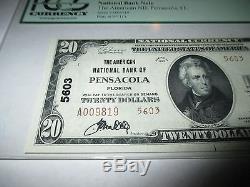 20 $ 1929 Pensacola Florida Fl Note De La Banque Nationale Bill Bill! Ch. # 5603 New63
