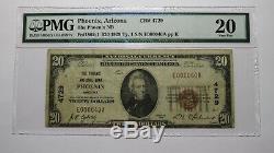 20 $ 1929 Phoenix Arizona Az Banque Nationale Monnaie Note Bill! Ch. # 4729 Vf20 Pmg
