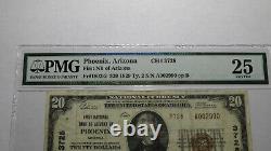 $20 1929 Phoenix Arizona Az Monnaie Nationale Banque Note Bill! Ch. #3728 Vf25 Pmg