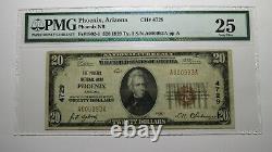 20 1929 Phoenix Arizona Az Monnaie Nationale Note Banque Bill Ch. #4729 Vf25 Pmg