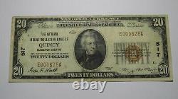 20 1929 Quincy Massachusetts Ma Monnaie Nationale Note Banque Bill Ch. #517 Rare