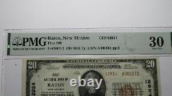 20 1929 Raton Nouveau-mexique Nm Monnaie Nationale Banque Note Bill Ch #12924 Vf30 Pmg