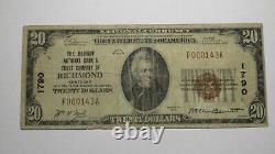20 1929 Richmond Kentucky Ky Monnaie Nationale Banque Note Bill Ch. #1790 Rare
