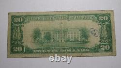 20 1929 Richmond Kentucky Ky Monnaie Nationale Banque Note Bill Ch. #1790 Rare