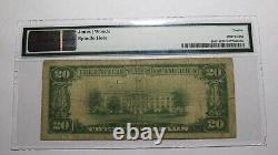 20 1929 Richmond Kentucky Ky Monnaie Nationale Banque Note Bill Ch. #7653 F12 Pmg