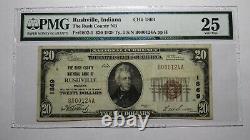 $20 1929 Rushville Indiana In Monnaie Nationale Note De La Banque Bill Ch #1869 Vf25 Pmg