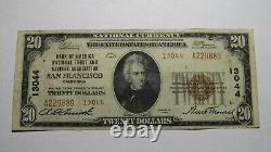 $20 1929 San Francisco California Ca National Currency Bank Note Bill 13044 Amende