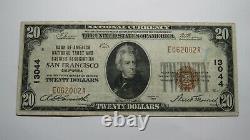 20 1929 San Francisco California Ca National Devise Bank Note Bill Ch. #13044