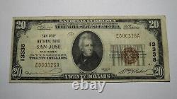 20 $ 1929 San Jose California Ca National Currency Bank Note Bill Ch. #13338 Vf