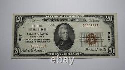 20 1929 Selins Grove Pennsylvania Ap Monnaie Nationale Banque Note Bill #357 Vf++