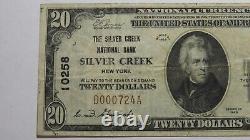 20 1929 Silver Creek New York Ny Monnaie Nationale Banque Bill #10258 Vf