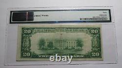20 1929 Slocomb Alabama Al Monnaie Nationale Note Banque Bill Ch. #7940 Vf30 Pmg