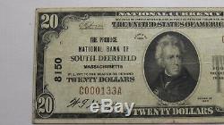$ 20 1929 South Deerfield Massachusetts Ma Monnaie Nationale De Billets De Banque Bill! Vf25