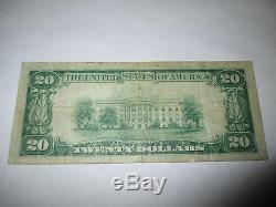 20 $ 1929 St. Charles Illinois IL Note De La Banque Nationale De Billets Bill N ° 6219 Vf Saint