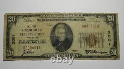 $20 1929 Stevens Point Wisconsin Wi Monnaie Nationale Banque Bill! #3001 Rare