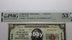20 1929 Tahlequah Oklahoma National Monnaie Banque Note Bill Ch. #5478 Au53 Pmg