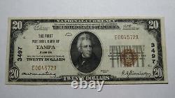 $20 1929 Tampa Bay Florida Fl National Currency Bank Note Bill Ch. #3497 Xf+++