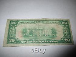 20 $ 1929 Turners Falls Massachusetts Ma Note De Banque Nationale Bill 2058 Vf