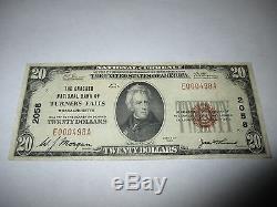 20 $ 1929 Turners Falls Massachusetts Ma Note De Banque Nationale Bill 2058 Xf