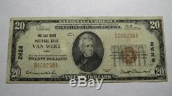 20 $ 1929 Van Wert Ohio Oh Banque Nationale Monnaie Note Bill! Ch. # 2628 Fin Rare