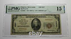 20 1929 Virginie Minnesota Mn Monnaie Nationale Note De La Banque Bill #6527 F15 Pmg