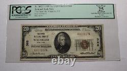 20 1929 Waterloo New York Ny Monnaie Nationale Banque Note Bill Ch #368 Vf25 Pcgs