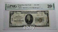 $20 1929 Watervliet New York Ny Monnaie Nationale Banque Note Bill #1265 Vf20 Pmg
