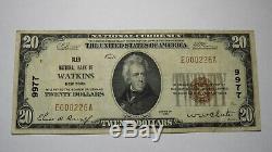 20 $ 1929 Watkins New York, Ny Banque Nationale Monnaie Note Bill Ch. # 9977 Xf