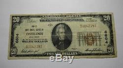 20 $ 1929 Wisconsin Oshkosh Wi Banque Nationale Monnaie Note Bill! Ch. # 6604 Fin