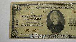 20 $ 1929 Wolfeboro New Hampshire Nh Banque Nationale Monnaie Note Bill Ch # 8147 Vf