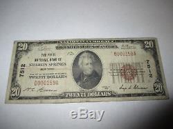 20 M $ 1929 Sharon Springs New York Ny Monnaie De Banque Nationale Note Bill # 7512 Fine