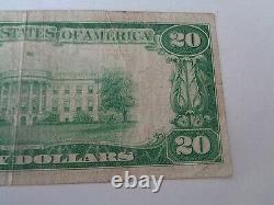 $20 National Currency Note Series 1929 Bank Of New York Faible Numéro De Série